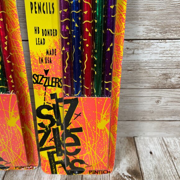 Lot of 3 Vintage PENTECH Sizzlers 5 Pack No. 2 Designer Pencils 77406 USA NEW - Picture 3 of 6